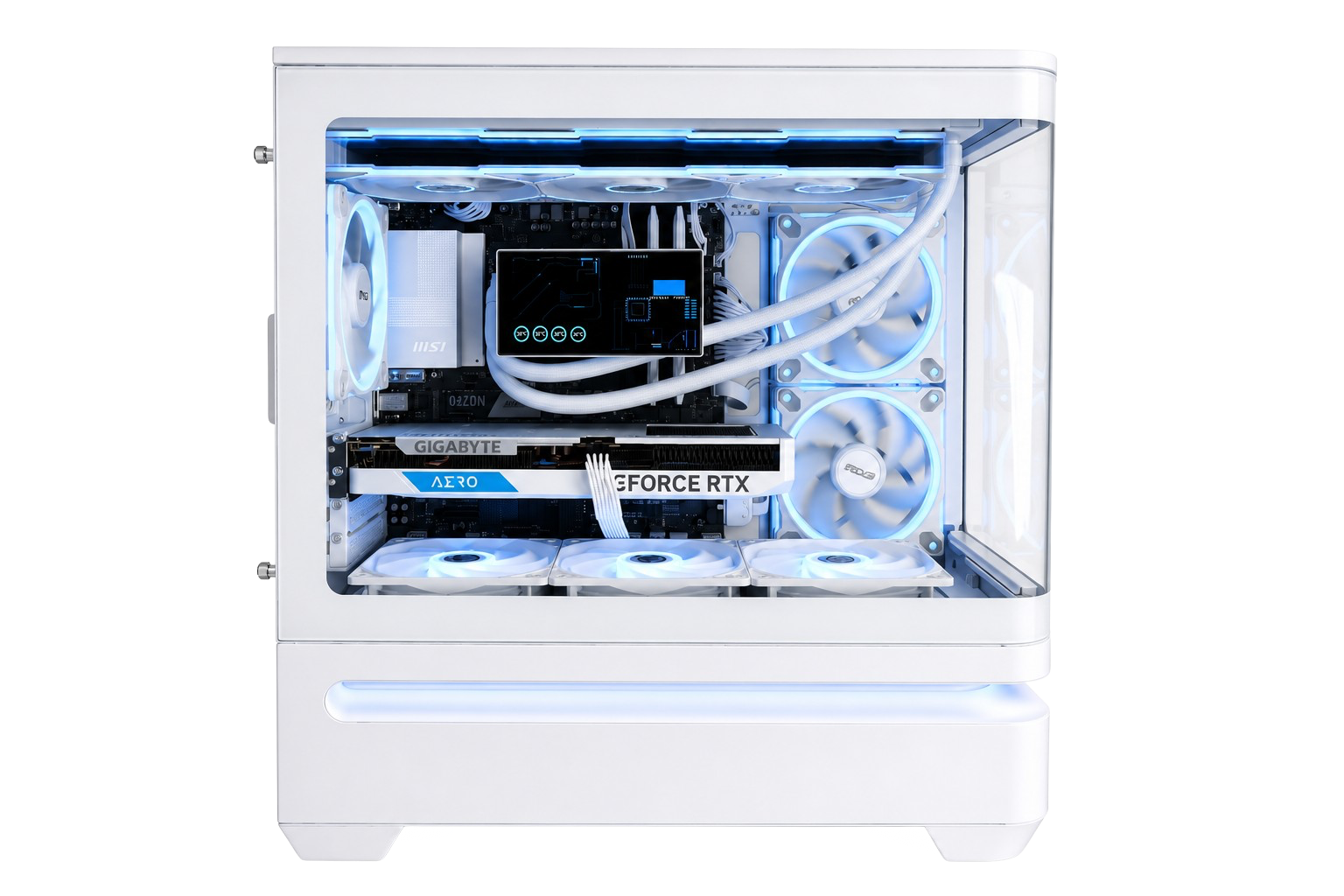 TECHNOID Vertex Gaming PC - GeForce RTX 5070 Ti - AMD Ryzen 7 7800X3D - 32GB DDR5 - 1TB SSD - Win 11 PRO - AI Ready - 850w 80 Plus Gold PSU - VR Compatible - LCD Aio - White