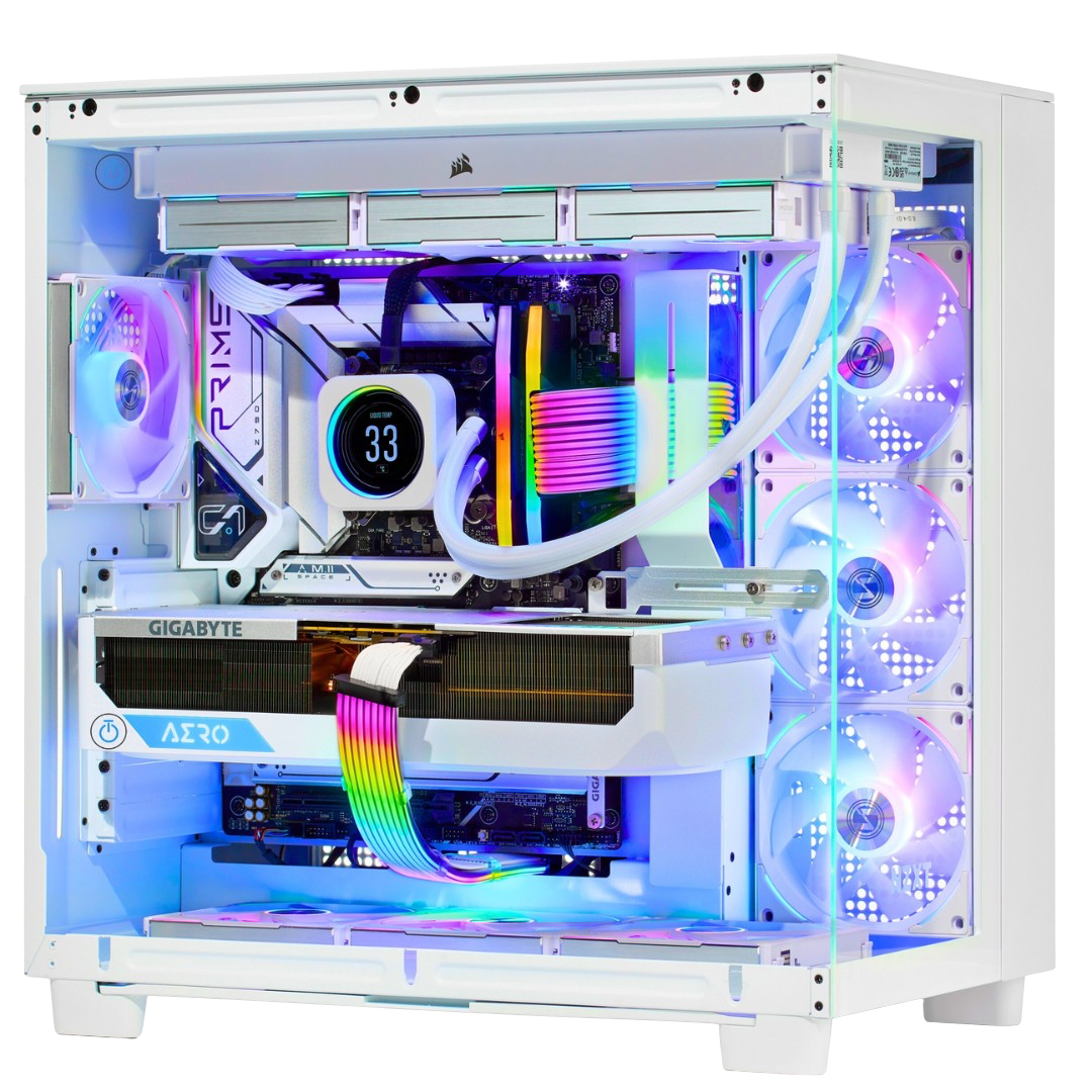 TECHNOID Frozen Gaming PC (AMD Radeon RX 9070 XT - AMD RYZEN 7 9850X3D - 32 GB DDR5 RAM - 2TB SSD - AI Ready - Windows 11 P - Wifi - HYTE Y70 Touch infinite - White)