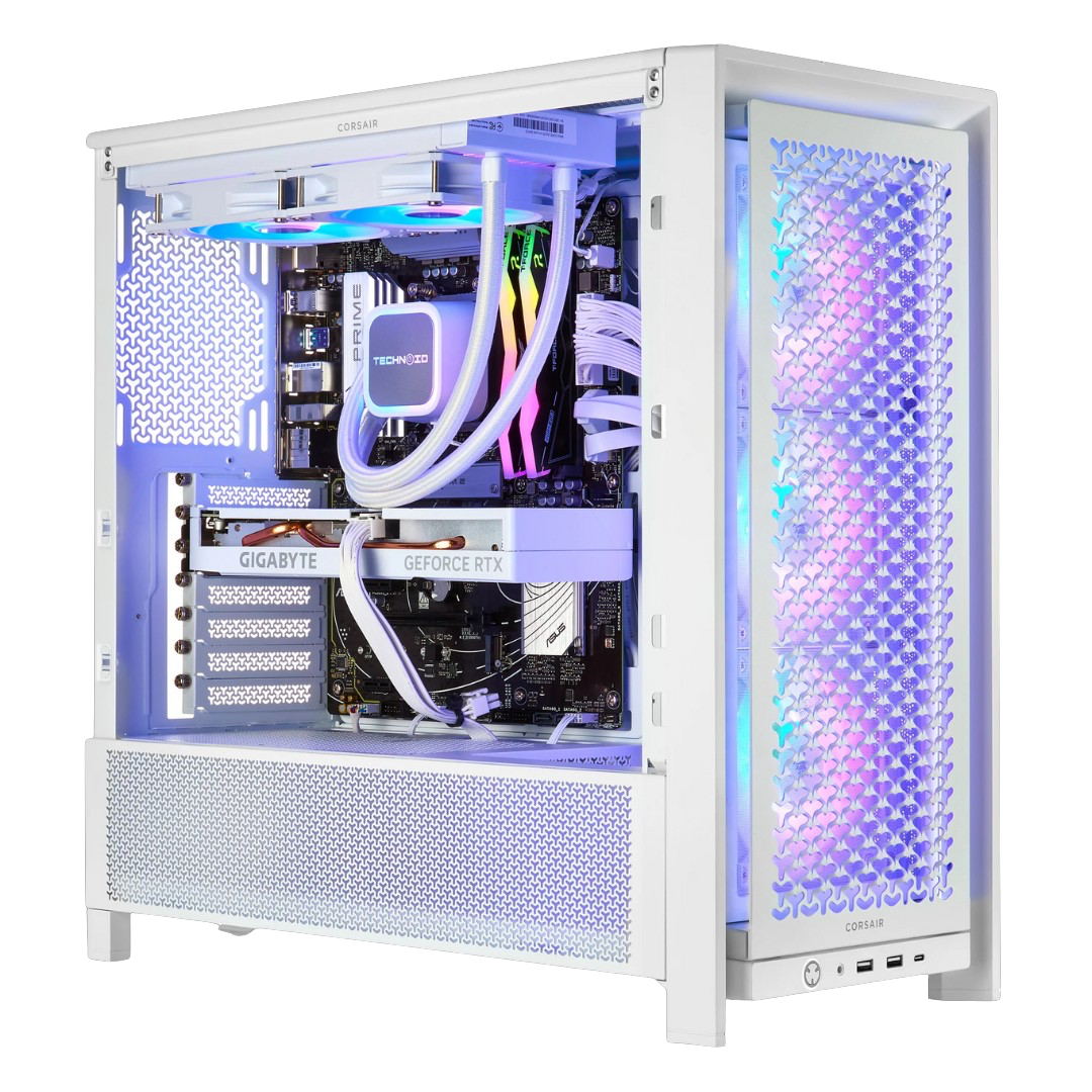 TECHNOID Ultimate Gaming PC - RTX 5080 - AMD Ryzen 7 9800X3D - 64GB DDR5 - 2TB SSD - Win 11 PRO - AI Ready - 850w 80 Plus Gold PSU - VR Compatible - White)