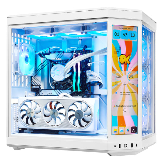 TECHNOID Limited Edition Gaming PC (AMD Radeon RX 9070 XT - AMD RYZEN 7 9800X3D - 32 GB DDR5 RAM - 2TB SSD - AI Ready - Windows 11 P - Wifi - HYTE Y70 Touch infinite - White)