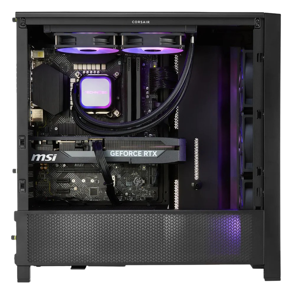 TECHNOID Ultimate Gaming PC - GeForce RTX 5070 Ti - Intel Ultra Core 7 - 32GB DDR5 - 1TB SSD - Win 11 PRO - AI Ready - 850w 80 Plus Gold PSU - VR Compatible - Black
