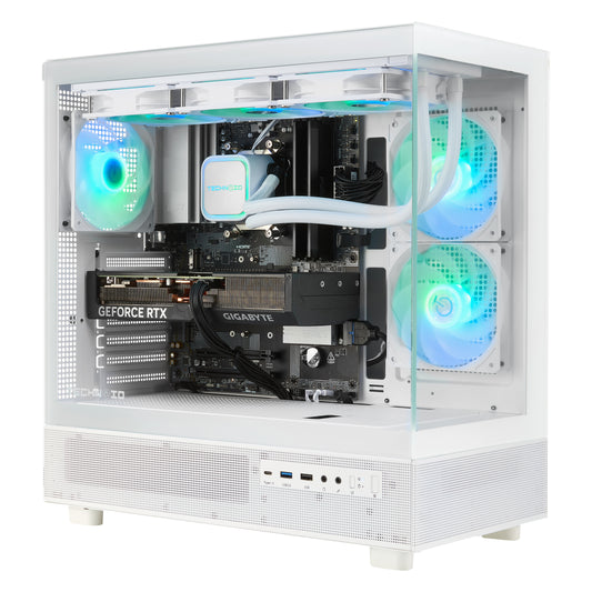 TECHNOID Glass Gaming PC - GeForce RTX 5090 - AMD Ryzen 7 7800X3D - 32GB DDR5 - 2TB SSD - Win 11 PRO - AI Ready - VR Compatible - Wifi Bluetooth