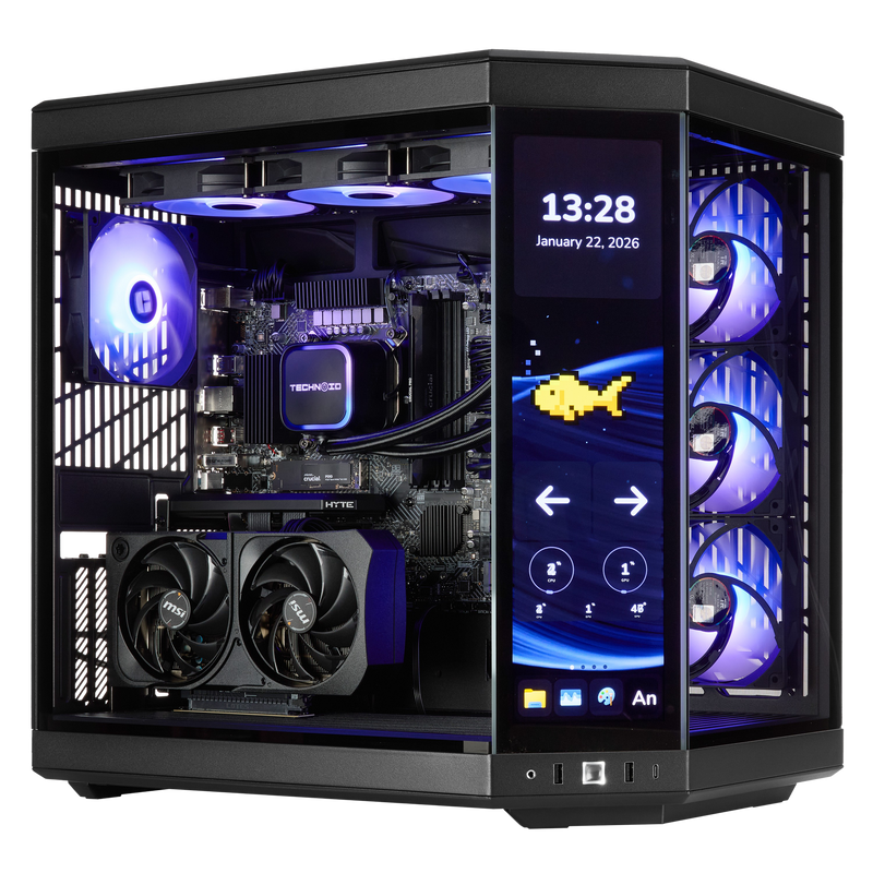TECHNOID Limited Edition Gaming PC - Intel Core i9 14900KF, 32GB Ram, 1TB SSD, RTX 5070 , Windows 11 Pro, HYTE Y70 Touch infinite, Black
