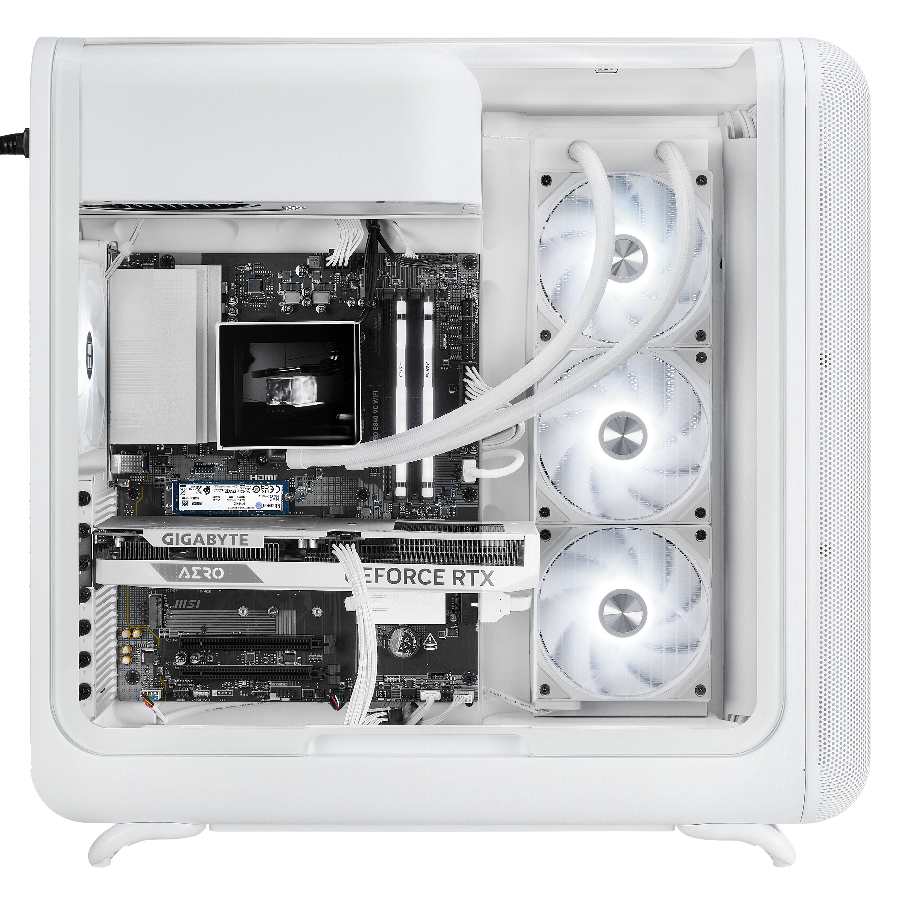 TECHNOID Infinity Gaming PC (AMD Radeon RX 9070 XT - AMD RYZEN 7 7800X3D - 32 GB DDR5 RAM - 1TB SSD - AI Ready - Windows 11 H - Wifi - HYTE X50 White)