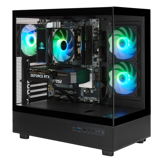 TECHNOID Glass Gaming PC (AMD Radeon RX 9070 XT - AMD RYZEN 7 9850X3D - 32 GB DDR5 RAM - 1TB SSD - AI Ready - Windows 11 P - Wifi)
