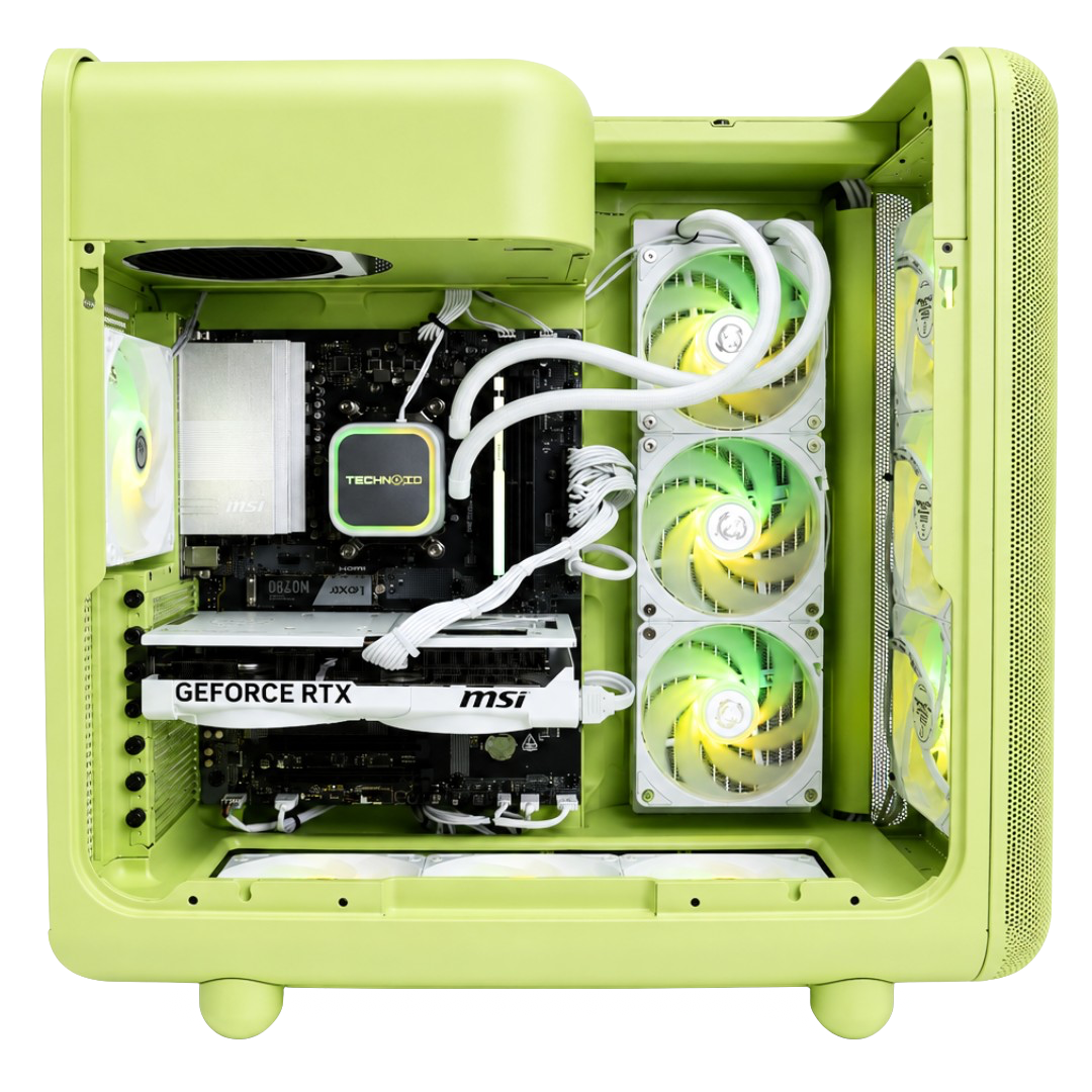 TECHNOID Infinity Gaming Pc (Amd Ryzen 7 9700X - RTX 5070 - 1TB SSD - 32GB RAM DDR5- Win 11 Pro - HYTE x50 - Matcha)