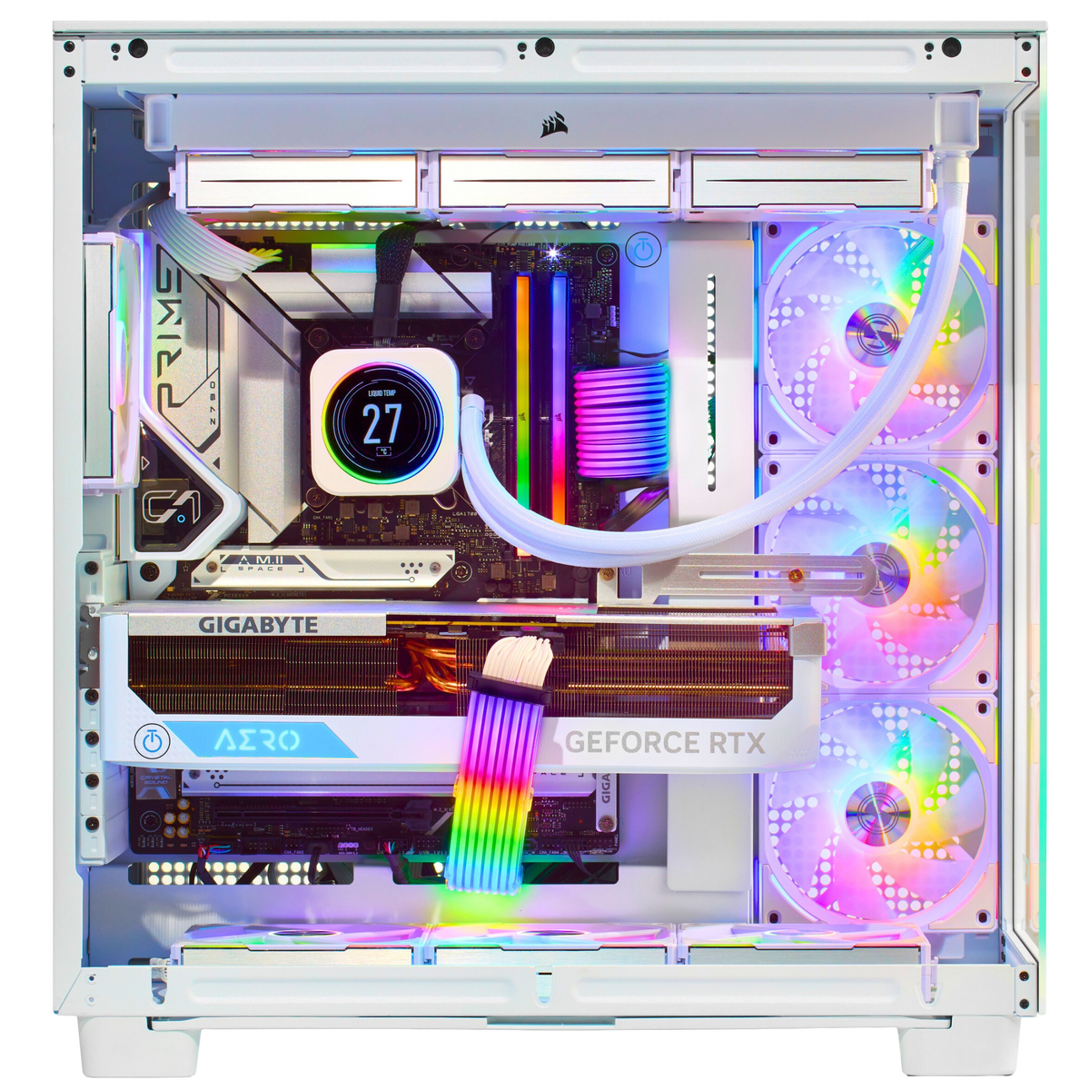 TECHNOID Frozen Gaming Pc - GeForce RTX 5080 - Intel Core Ultra 9 - 64GB DDR5 - 2TB SSD - Win 11 PRO - AI Ready - VR Compatible - Wifi Bluetooth - White