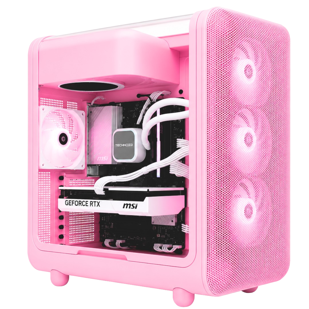TECHNOID Infinity Gaming Pc (Amd Ryzen 7 9700X - RTX 5070 - 1TB SSD - 32GB RAM DDR5- Win 11 Pro - HYTE x50 - Strawberry)
