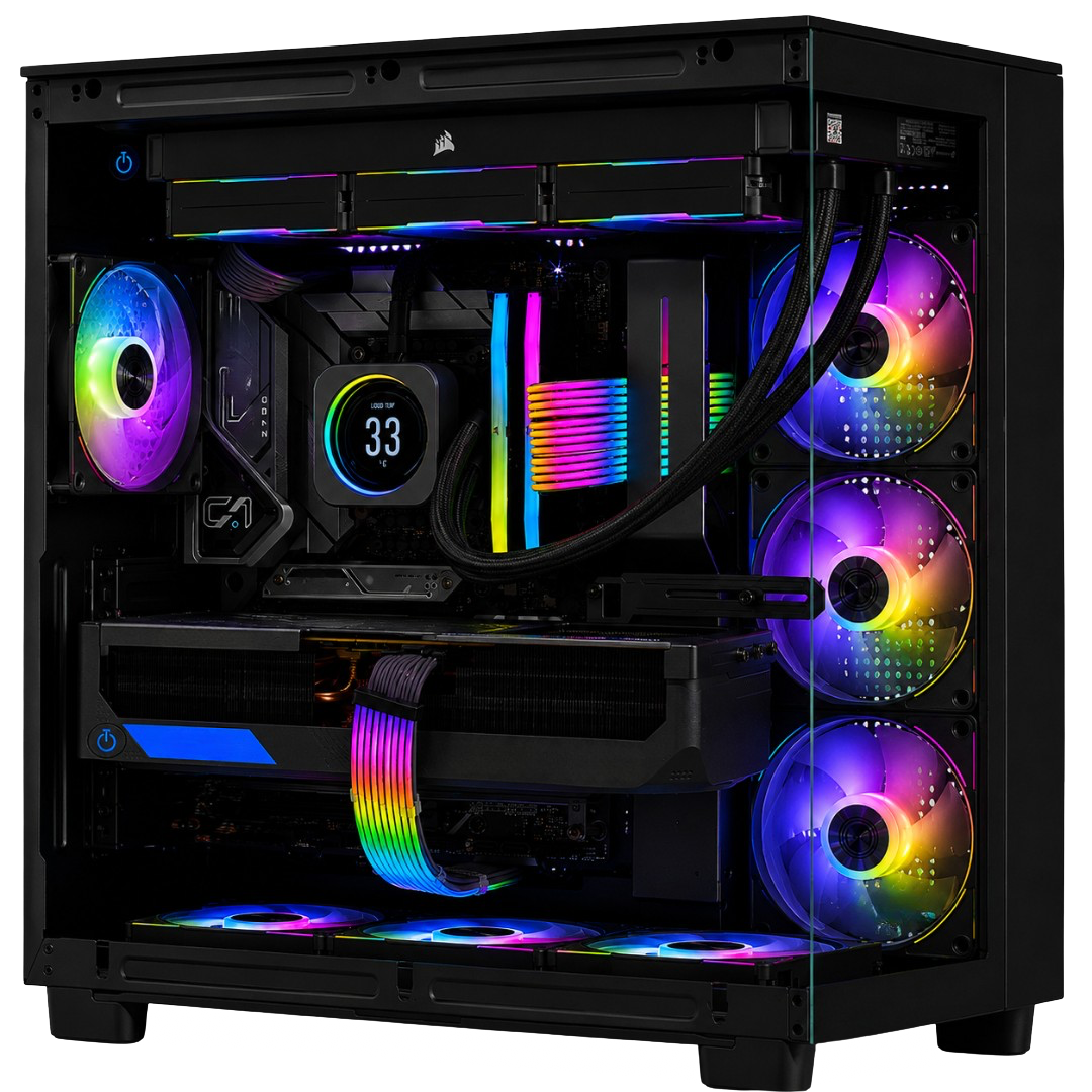 TECHNOID Frozen Gaming PC - Intel Core i9 14900KF, 32GB Ram, 2TB SSD, RTX 5070 Ti , Windows 11 Pro, Black