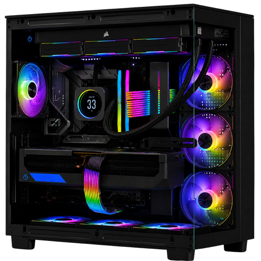 TECHNOID Frozen Gaming PC - GeForce RTX 5090 - AMD Ryzen 9 9950X3D2 - 64GB DDR5 - 4TB SSD - Win 11 PRO - AI Ready - 1000w 80 Plus Gold PSU - VR Compatible - Black