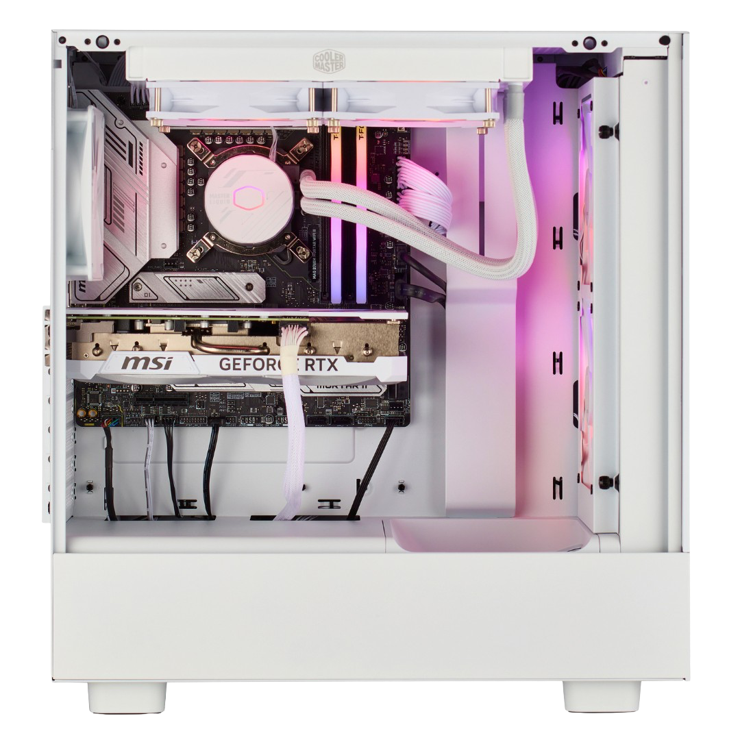 TECHNOID Icy White Gaming PC - GeForce RTX 5080 - AMD Ryzen 7 7800X3D - 64GB DDR5 - 1TB SSD - Win 11 PRO - AI Ready - VR Compatible - Wifi Bluetooth