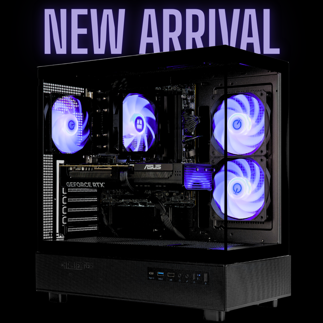 TECHNOID Glass Gaming PC - GeForce RTX 5070 Ti - AMD Ryzen 7 9850X3D - 32GB DDR5 - 1TB SSD - Win 11 PRO - AI Ready - 850w 80 Plus Gold PSU - VR Compatible - Black