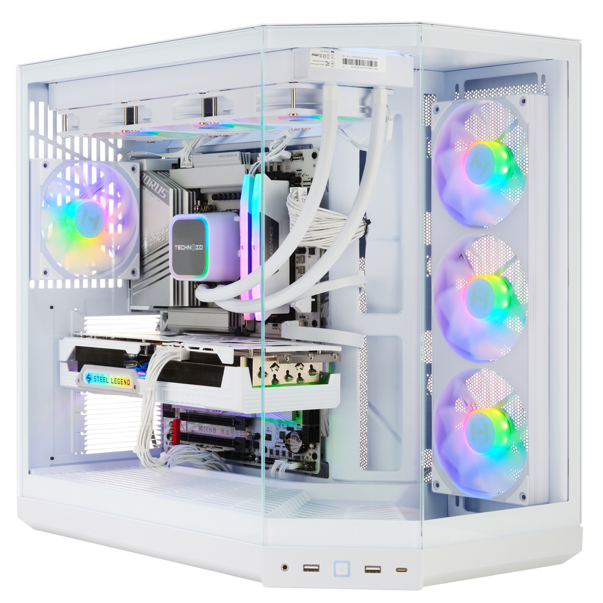 TECHNOID Panorama Gaming PC (AMD Radeon RX 9070 XT - AMD RYZEN 7 7800X3D - 32 GB DDR5 RAM - 1TB SSD - AI Ready - Windows 11 H - Wifi - HYTE Y50 White)