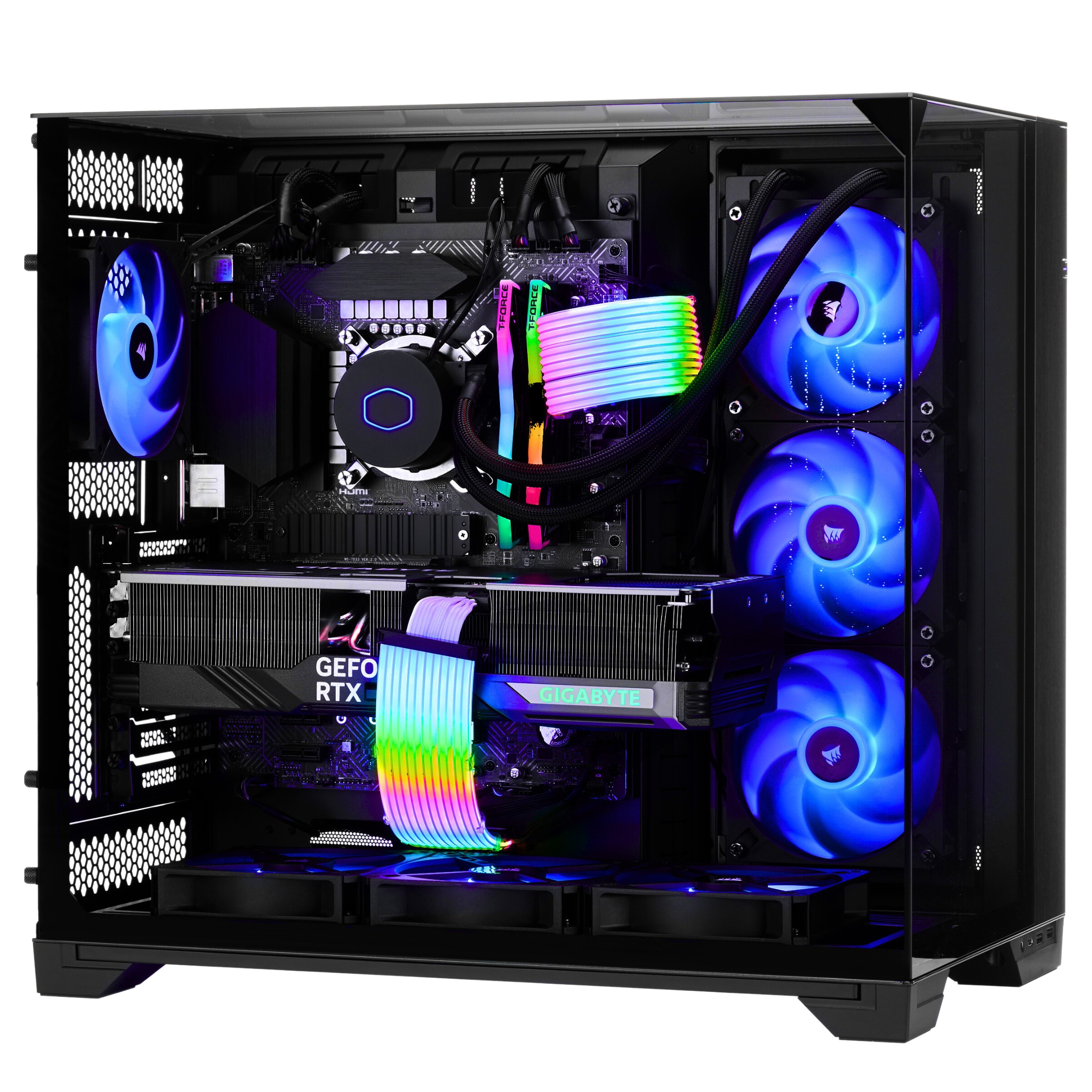 TECHNOID IGNITE Gaming PC - GeForce RTX 5070 Ti - AMD Ryzen 7 7800X3D - 32GB DDR5 - 1TB SSD - Win 11 PRO - AI Ready - 850w 80 Plus Gold PSU - VR Compatible - Black