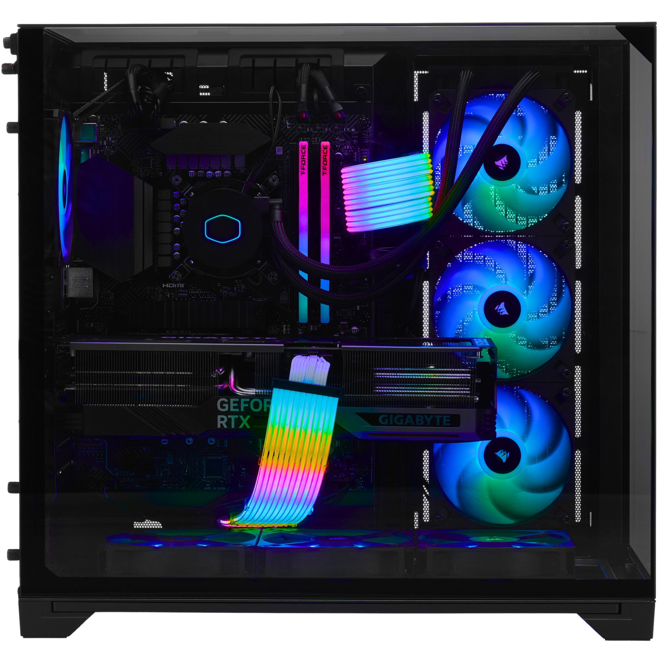 TECHNOID IGNITE Gaming PC - GeForce RTX 5070 Ti - AMD Ryzen 7 7800X3D - 32GB DDR5 - 1TB SSD - Win 11 PRO - AI Ready - 850w 80 Plus Gold PSU - VR Compatible - Black