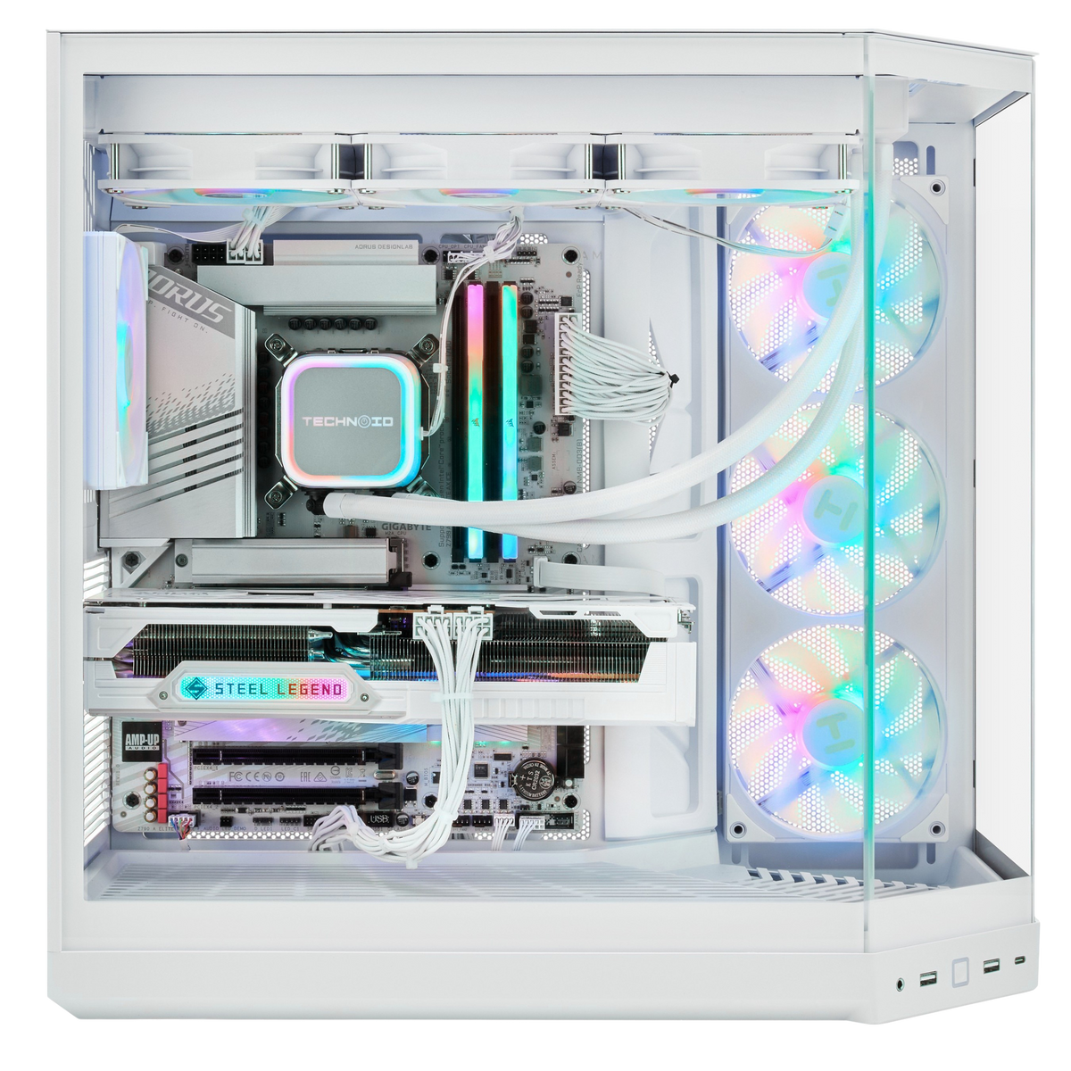 TECHNOID Panorama Gaming PC (AMD Radeon RX 9070 XT - AMD RYZEN 7 7800X3D - 32 GB DDR5 RAM - 1TB SSD - AI Ready - Windows 11 H - Wifi - HYTE Y50 White)