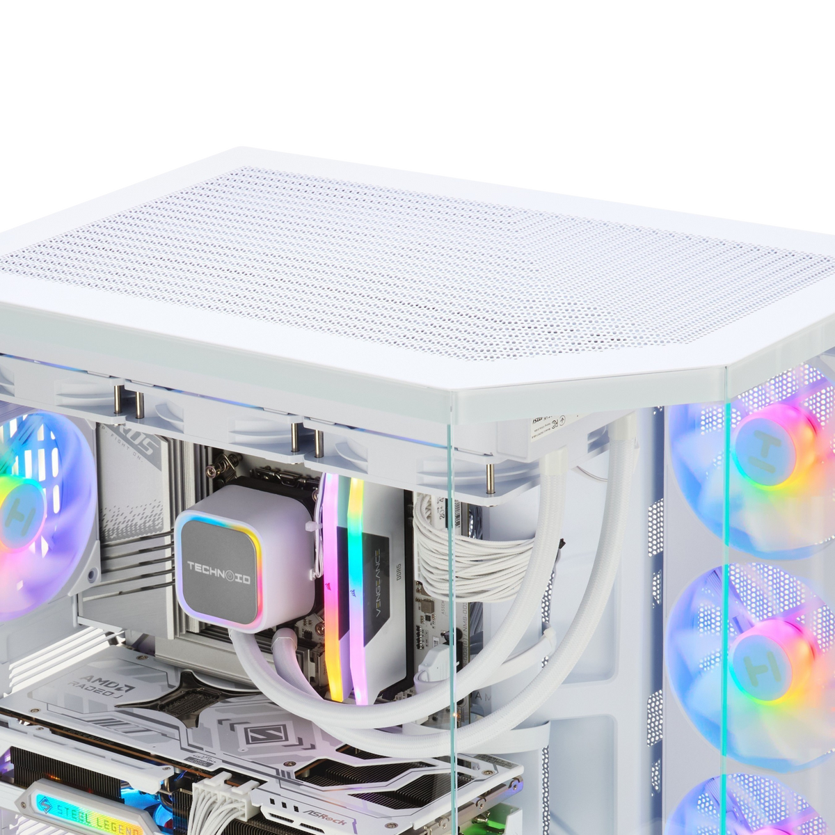 TECHNOID Panorama Gaming PC (AMD Radeon RX 9070 XT - AMD RYZEN 7 7800X3D - 32 GB DDR5 RAM - 1TB SSD - AI Ready - Windows 11 H - Wifi - HYTE Y50 White)