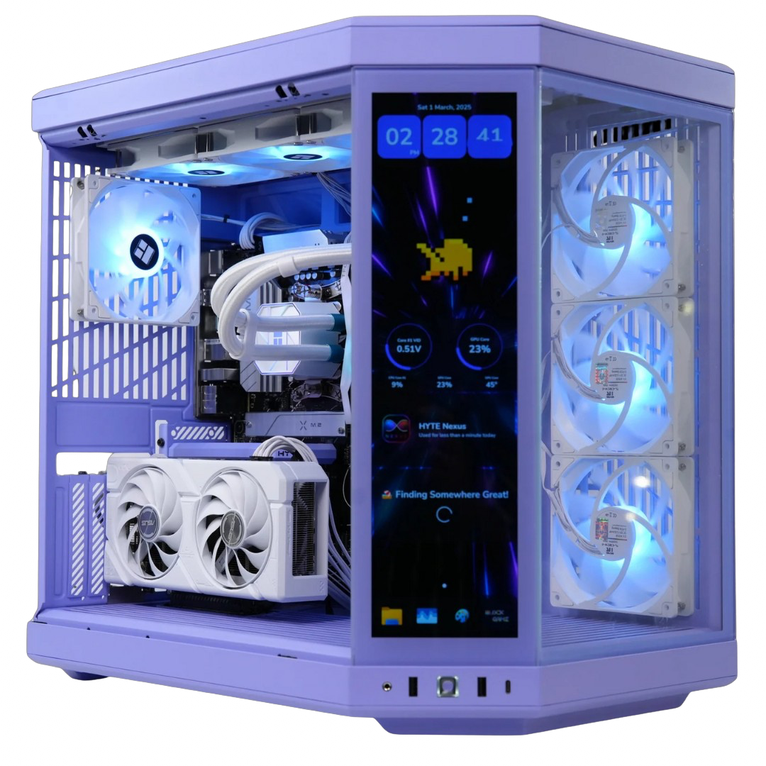 TECHNOID Limited Edition Gaming Pc (Amd Ryzen 7 9700x - RTX 5070 Ti - 2TB SSD - 32GB RAM DDR5- Win 11 Pro - HYTE Y70 Touch infinite - Purple)