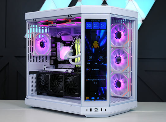 TECHNOID Limited Edition Gaming PC (Nvidia GeForce RTX 5090 - AMD RYZEN 9 9950X3D - 64 GB DDR5 RAM - 2TB SSD - AI Ready - Windows 11 P - Wifi - HYTE Y70 Touch infinite - White)