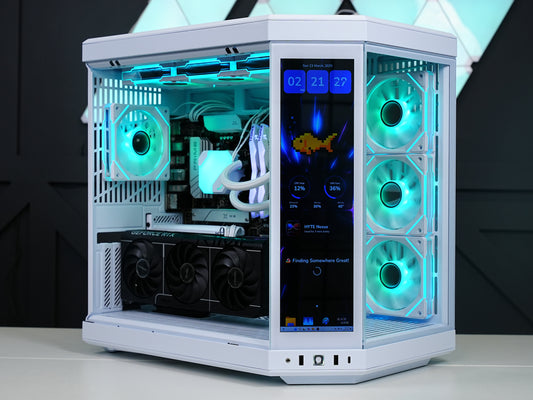 TECHNOID Limited Edition Gaming PC - Intel Core i7 14700KF, 32GB Ram, 2TB SSD, RTX 5070 , Windows 11 Pro, HYTE Y70 Touch infinite, White