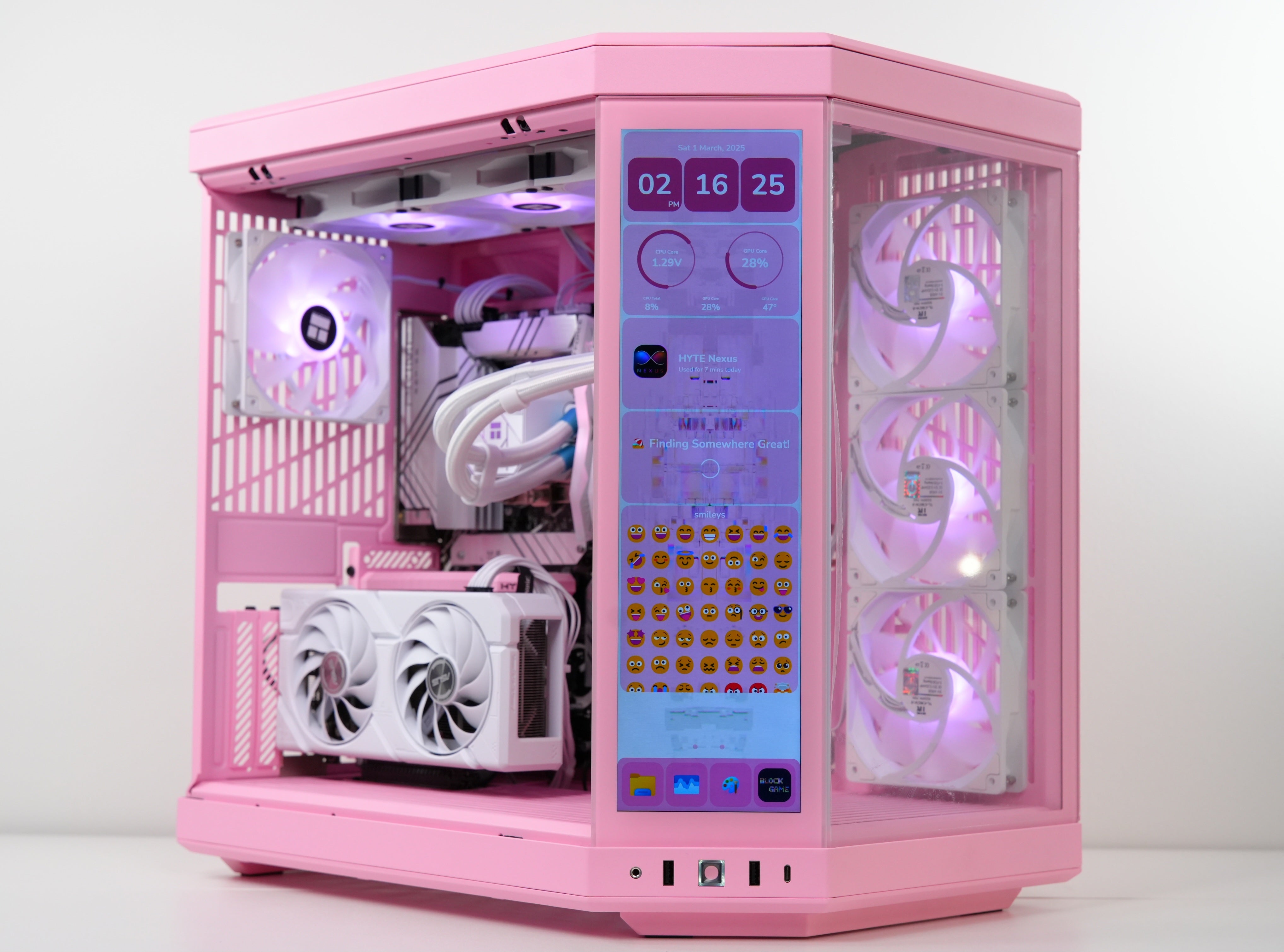 TECHNOID Limited Edition Gaming Pc (AMD Ryzen 7 9700x - RTX 5070 - 1TB SSD - 32GB RAM DDR5- Win 11 Pro - HYTE Y70 Touch infinite Strawberry Milk)
