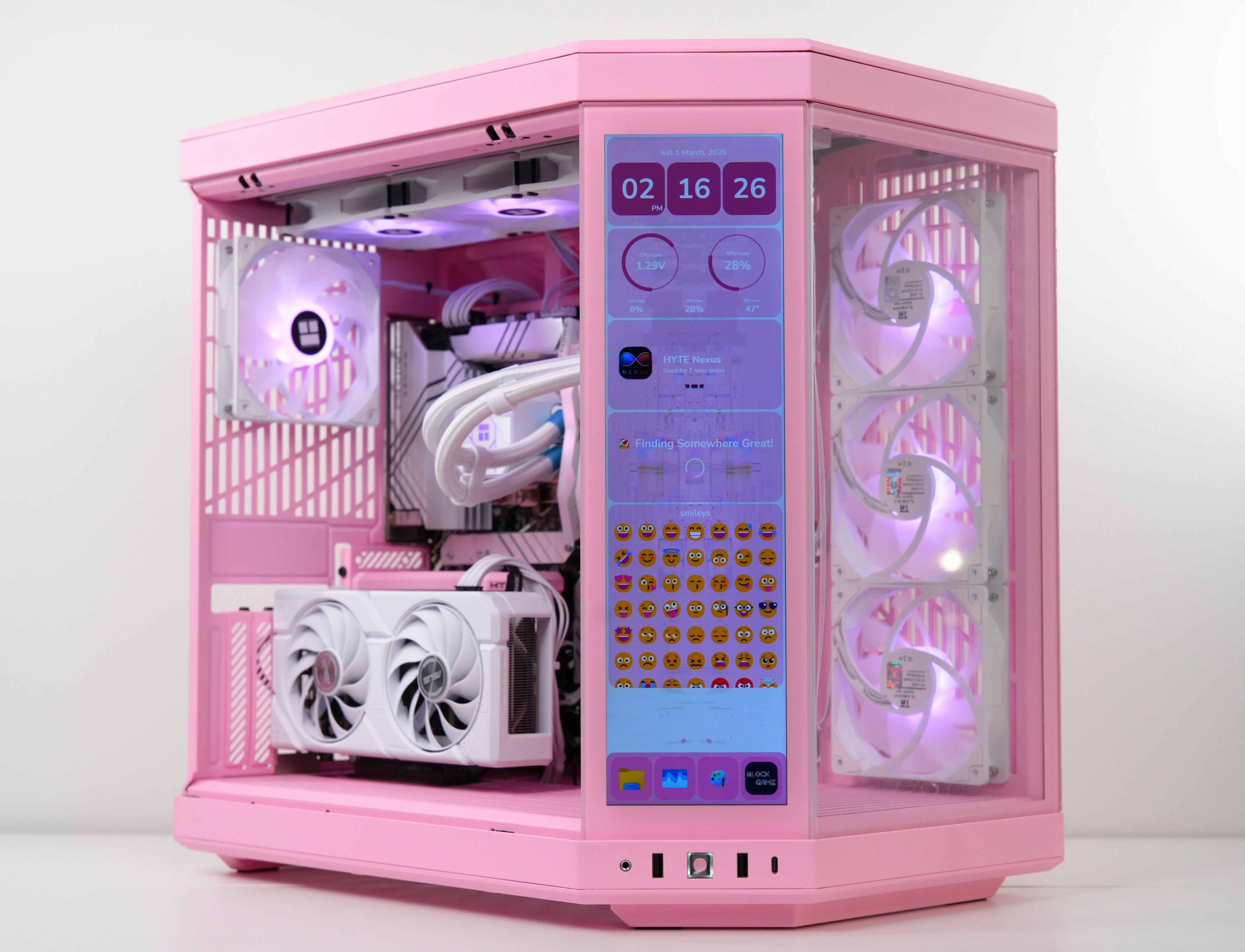 TECHNOID Limited Edition Gaming Pc (AMD Ryzen 7 9700x - RTX 5070 - 1TB SSD - 32GB RAM DDR5- Win 11 Pro - HYTE Y70 Touch infinite Strawberry Milk)