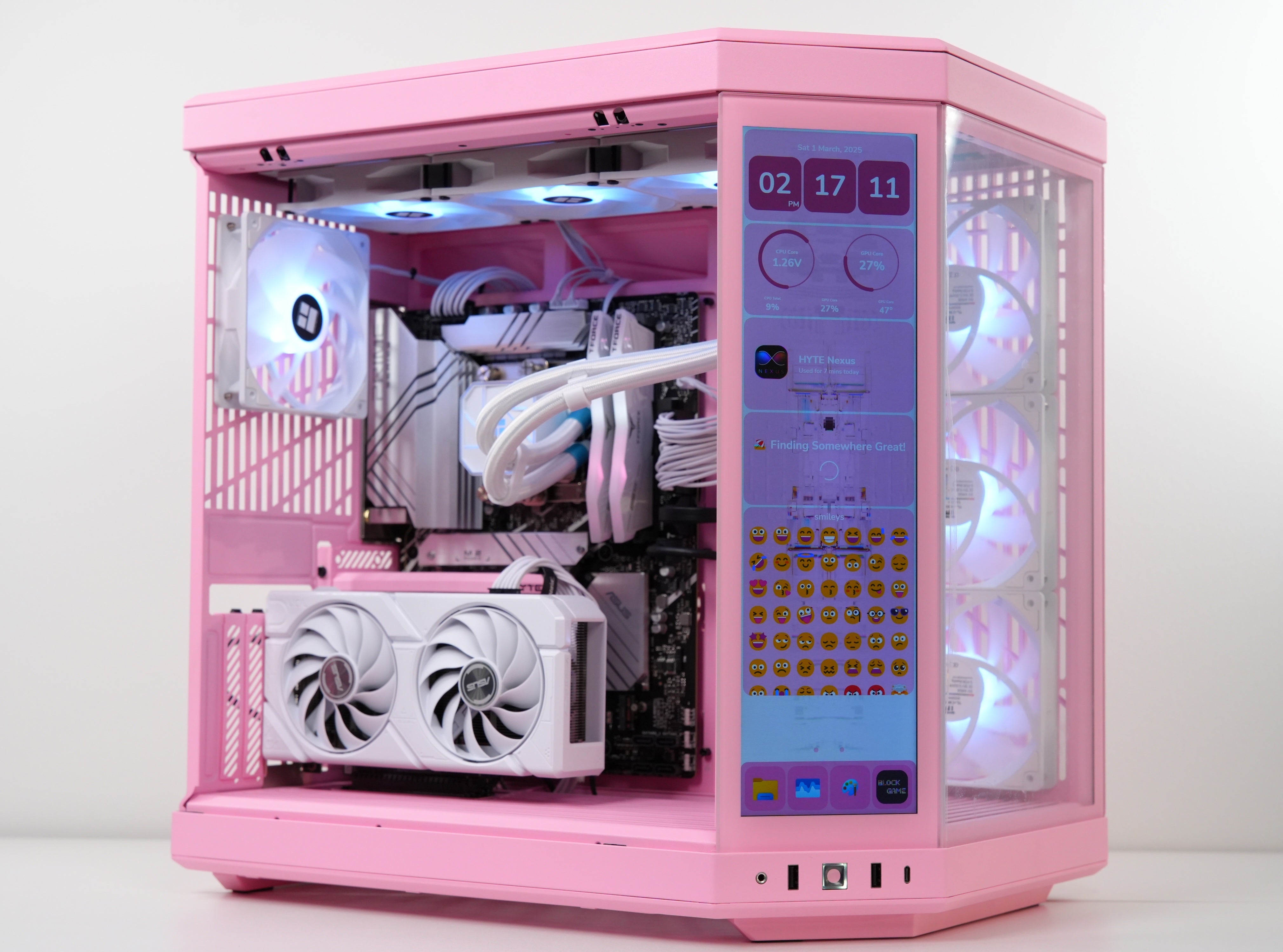 TECHNOID Limited Edition Gaming Pc (AMD Ryzen 7 9700x - RTX 5070 - 1TB SSD - 32GB RAM DDR5- Win 11 Pro - HYTE Y70 Touch infinite Strawberry Milk)