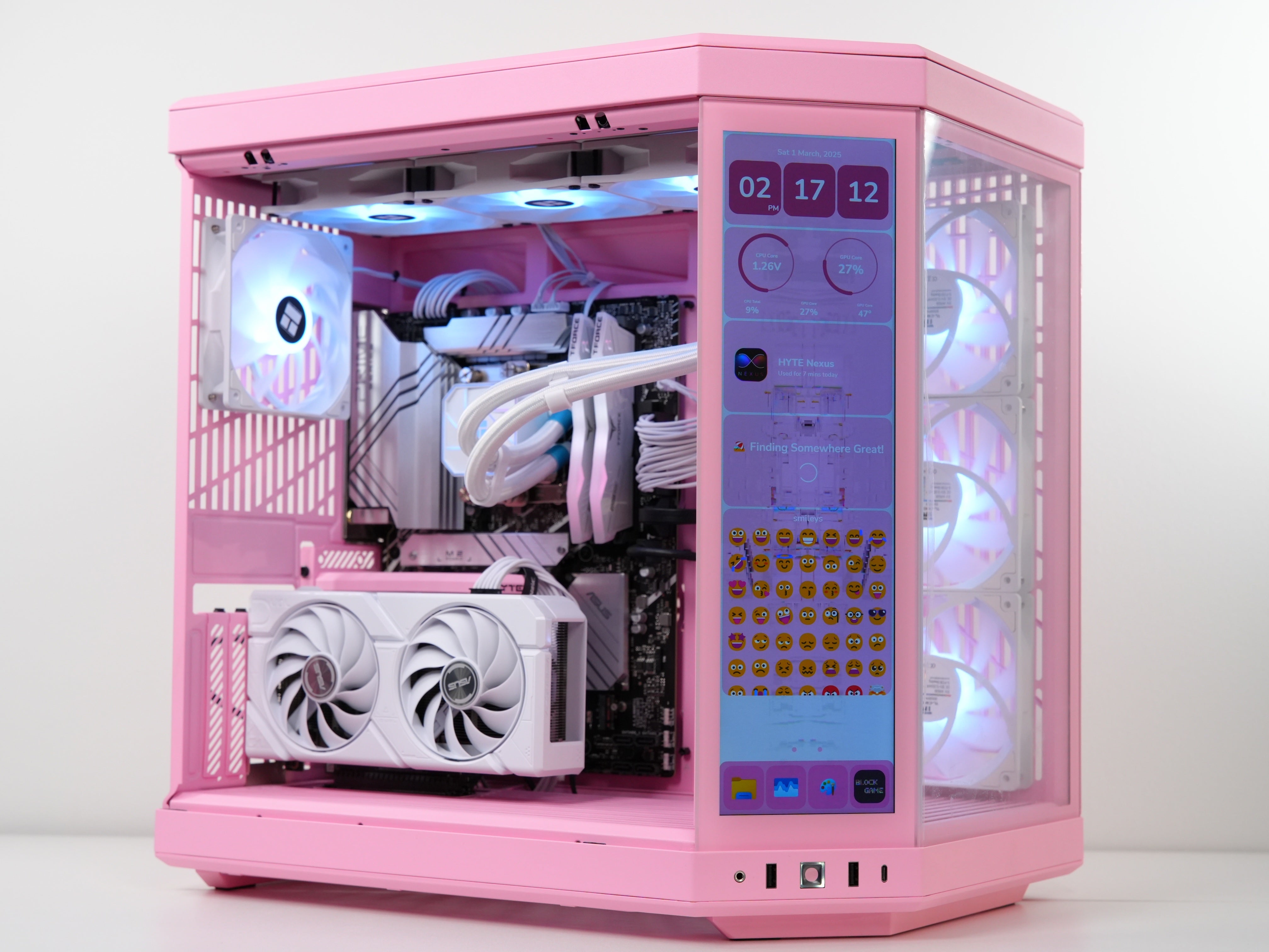 TECHNOID Limited Edition Gaming Pc (AMD Ryzen 7 9700x - RTX 5070 - 1TB SSD - 32GB RAM DDR5- Win 11 Pro - HYTE Y70 Touch infinite Strawberry Milk)