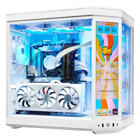 TECHNOID Limited Edition Gaming PC - AMD Ryzen 5 9600X , 32GB Ram, 2TB SSD, RTX 5070 , Windows 11 Pro, HYTE Y70 Touch infinite, White