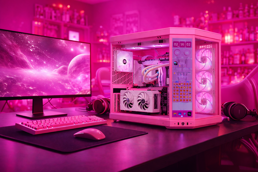 TECHNOID Limited Edition Gaming Pc (AMD Ryzen 7 7700 - RTX 5070 - 2TB SSD - 32GB RAM DDR5- Win 11 Pro - HYTE Y70 Touch infinite Strawberry Milk)