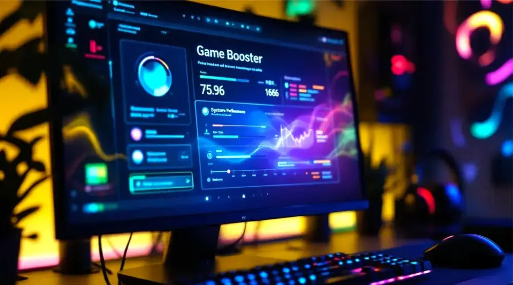 Optimizing gaming PC performance using game booster software to improve gaming speed and FPS