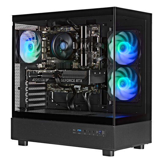 TECHNOID Glass GAMING PC (RTX 3050 - Ryzen 5 - 16GB RAM - 500GB SSD - WIN 11 H - Wifi - 3 Years Warranty - Black)