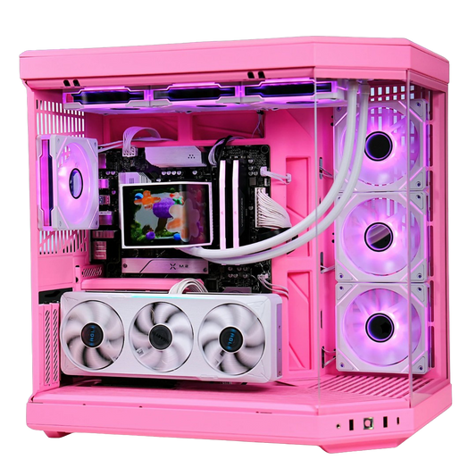 TECHNOID Limited Edition Gaming Pc (Amd Ryzen 7 7800X3D - RTX 5070 - 2TB SSD - 32GB RAM DDR5- Win 11 Pro - HYTE Y70 - pink)