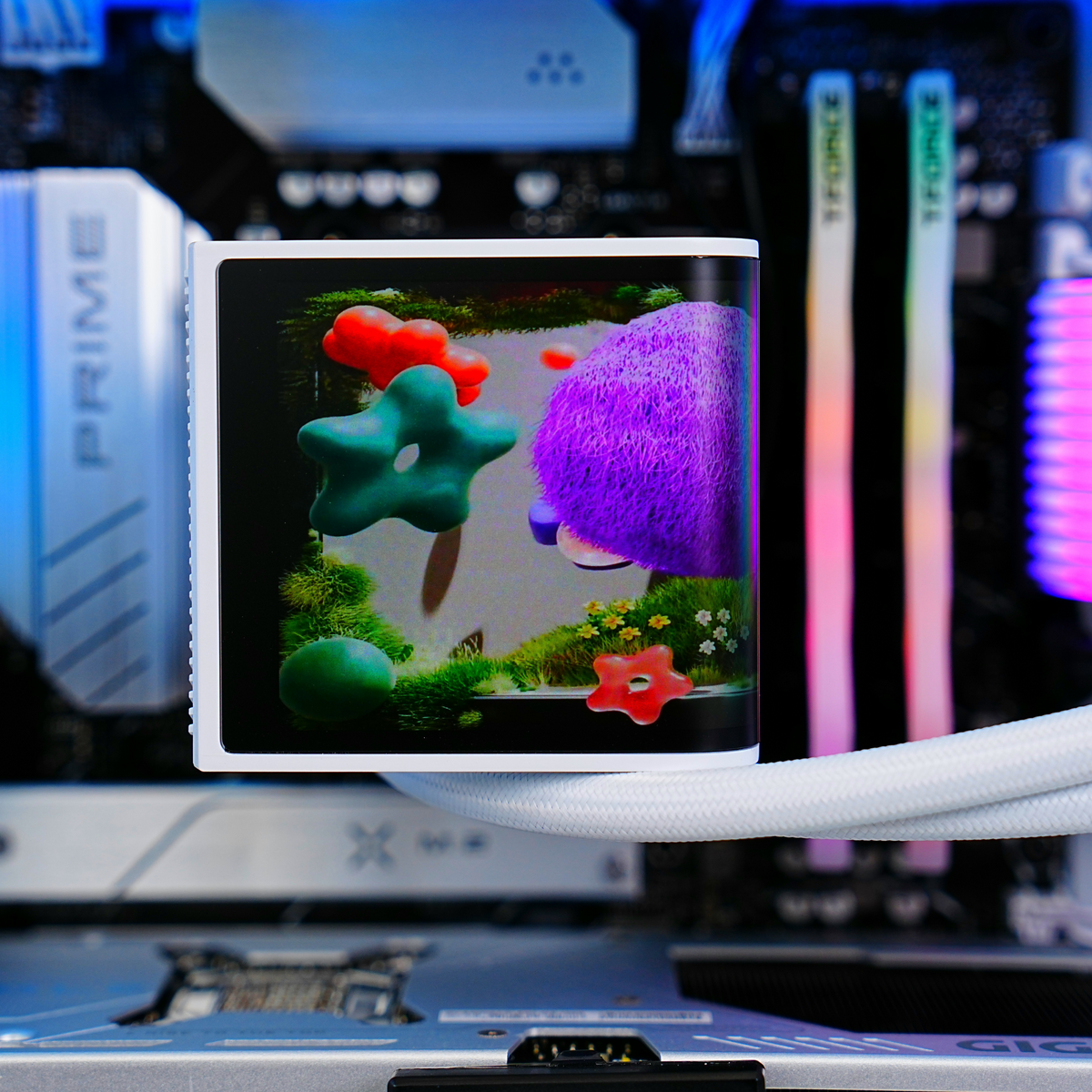 TECHNOID Frozen Gaming PC - RTX 5070 - AMD Ryzen 7 7800X3D - 32GB DDR5 - 2TB SSD - Win 11 PRO - AI Ready - 850w 80 Plus Gold PSU - VR Compatible - White