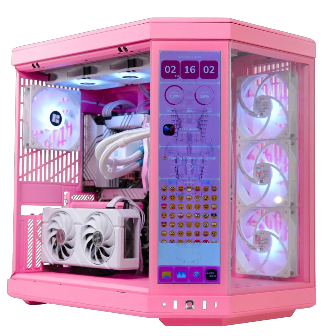 TECHNOID Limited Edition Gaming Pc (AMD Ryzen 7 7700 - RTX 5070 - 2TB SSD - 32GB RAM DDR5- Win 11 Pro -  HYTE Y70 Touch infinite Strawberry Milk)