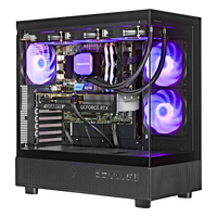 TECHNOID Glass Gaming PC - GeForce RTX 5070 Ti - AMD Ryzen 7 7800X3D - 32GB DDR5 - 2TB SSD - Win 11 PRO - AI Ready - VR Compatible - Wifi Bluetooth - Black