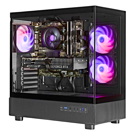 TECHNOID Glass GAMING PC (RTX 3050 - Ryzen 5 - 16GB RAM - 500GB SSD - WIN 11 H - Wifi - 3 Years Warranty - Black)