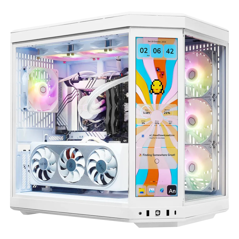 TECHNOID Limited Edition Gaming PC (AMD Radeon RX 9070 XT - AMD RYZEN 7 9800X3D - 32 GB DDR5 RAM - 2TB SSD - AI Ready - Windows 11 P - Wifi - HYTE Y70 Touch infinite - White)