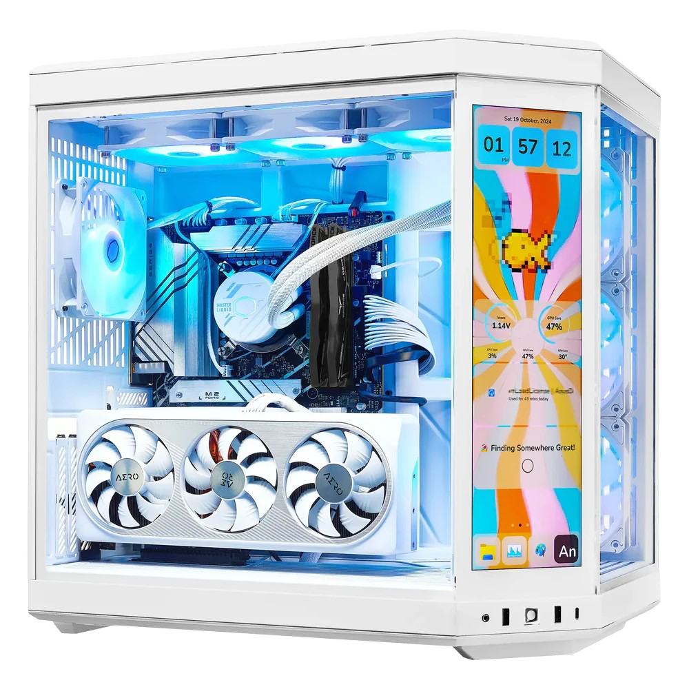 TECHNOID Limited Edition Gaming PC (AMD Radeon RX 9070 XT - AMD RYZEN 7 9800X3D - 32 GB DDR5 RAM - 2TB SSD - AI Ready - Windows 11 P - Wifi - HYTE Y70 Touch infinite - White)