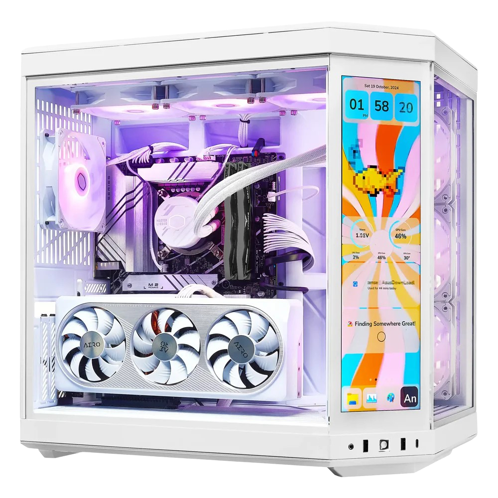 TECHNOID Limited Edition Gaming PC (AMD Radeon RX 9070 XT - AMD RYZEN 7 9800X3D - 32 GB DDR5 RAM - 2TB SSD - AI Ready - Windows 11 P - Wifi - HYTE Y70 Touch infinite - White)