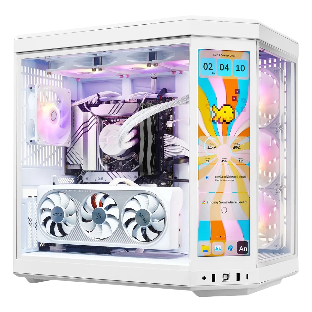 TECHNOID Limited Edition Gaming PC (AMD Radeon RX 9070 XT - AMD RYZEN 7 9800X3D - 32 GB DDR5 RAM - 2TB SSD - AI Ready - Windows 11 P - Wifi - HYTE Y70 Touch infinite - White)