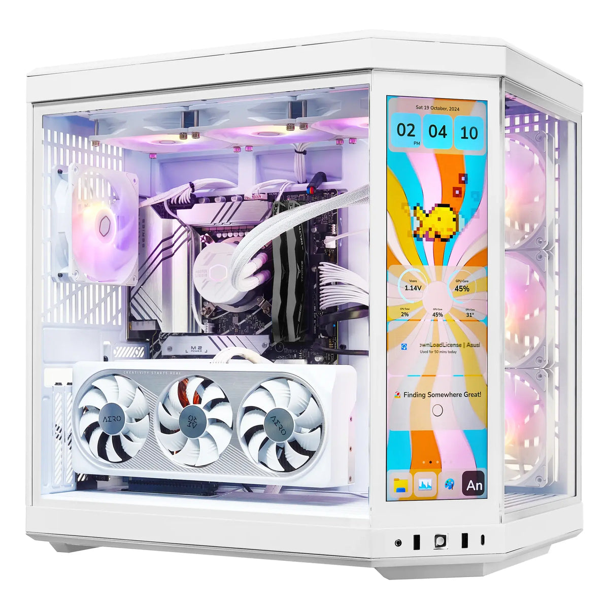 TECHNOID Limited Edition Gaming Pc (Intel Ultra 7 - RTX 5070 - 2TB SSD - 32GB RAM DDR5- Win 11 Pro -  HYTE Y70 Touch infinite - White)