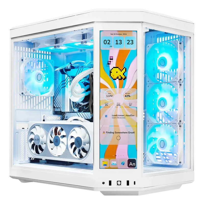 TECHNOID Limited Edition Gaming PC (AMD Radeon RX 9070 XT - AMD RYZEN 7 9850X3D - 32 GB DDR5 RAM - 2TB SSD - AI Ready - Windows 11 P - Wifi - HYTE Y70 Touch infinite - White)