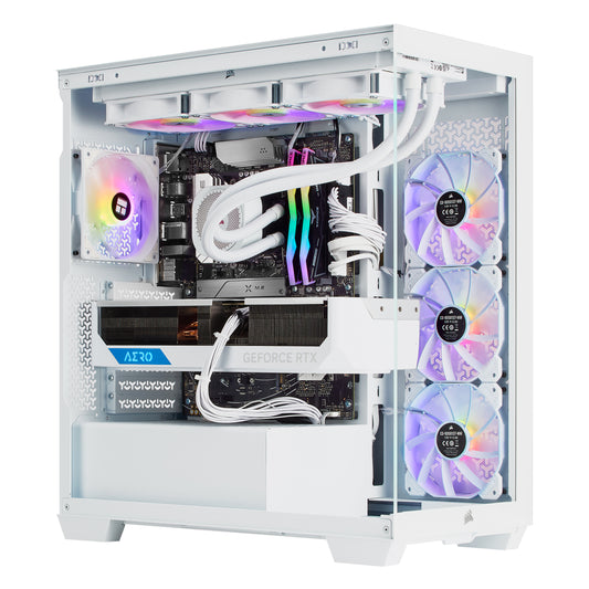 TECHNOID Nova Gaming PC - GeForce RTX 5070 Ti - AMD Ryzen 7 7800X3D - 32GB DDR5 - 2TB SSD - Win 11 PRO - AI Ready - 850w 80 Plus Gold PSU - VR Compatible - White