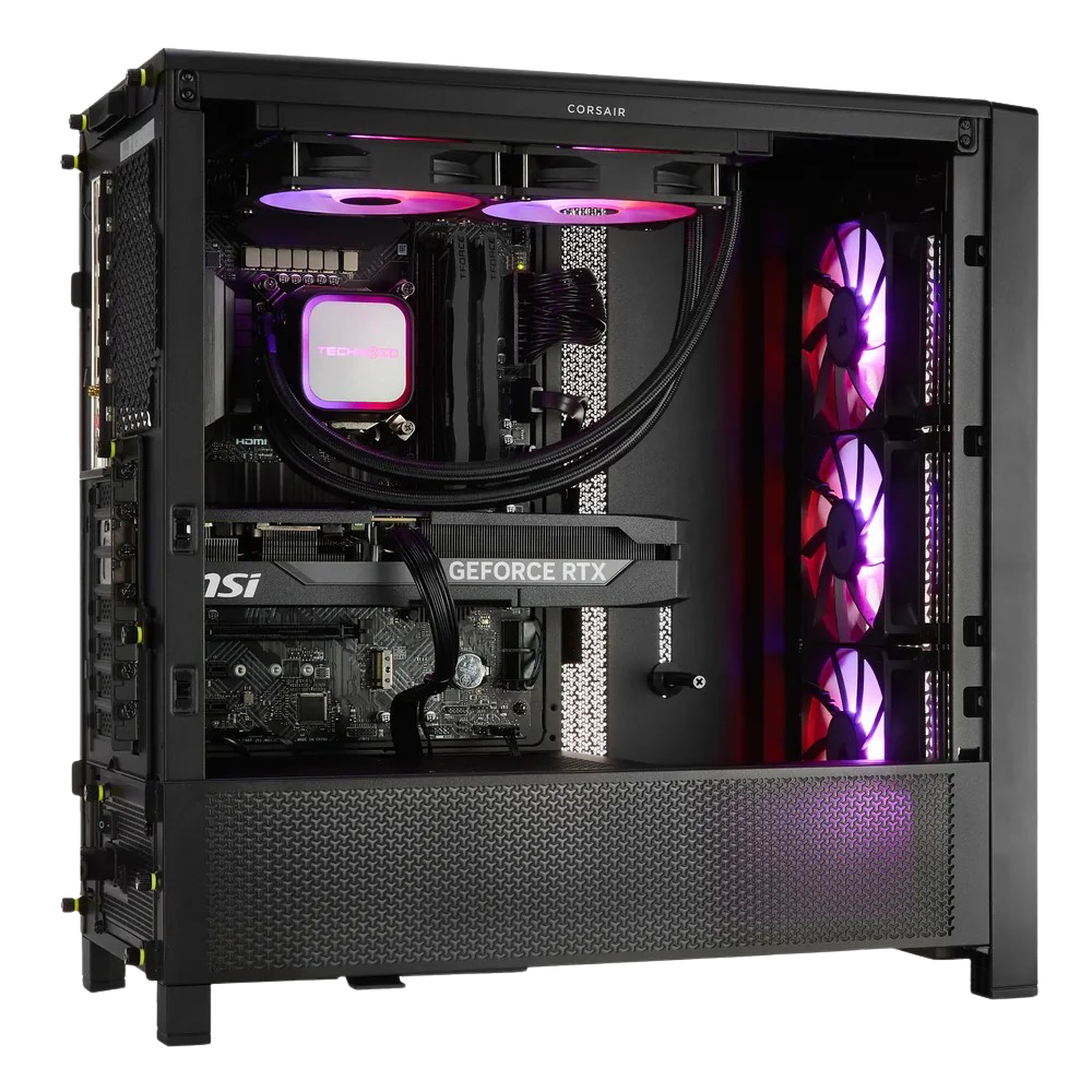TECHNOID Ultimate Gaming PC - GeForce RTX 5070 Ti - Intel Ultra Core 7 - 32GB DDR5 - 1TB SSD - Win 11 PRO - AI Ready - 850w 80 Plus Gold PSU - VR Compatible - Black