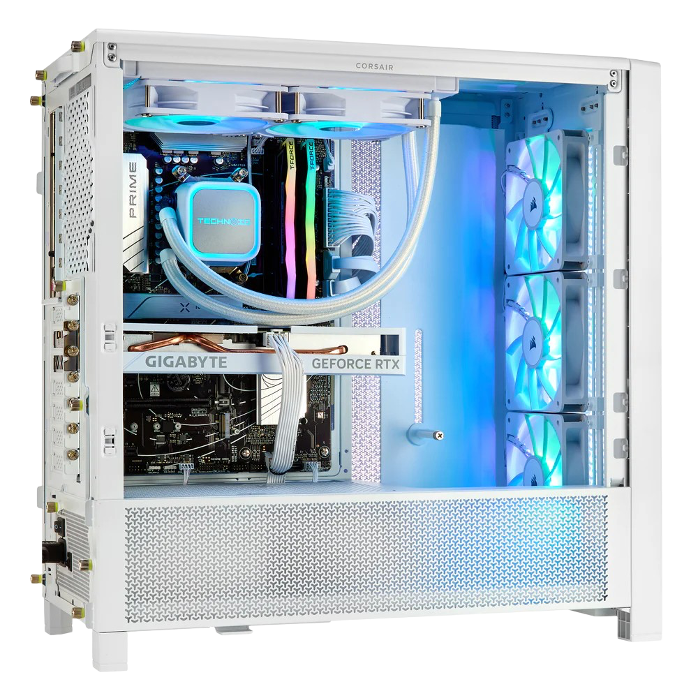 TECHNOID Ultimate Gaming PC - RTX 5080 - AMD Ryzen 7 9800X3D - 64GB DDR5 - 2TB SSD - Win 11 PRO - AI Ready - 850w 80 Plus Gold PSU - VR Compatible - White)