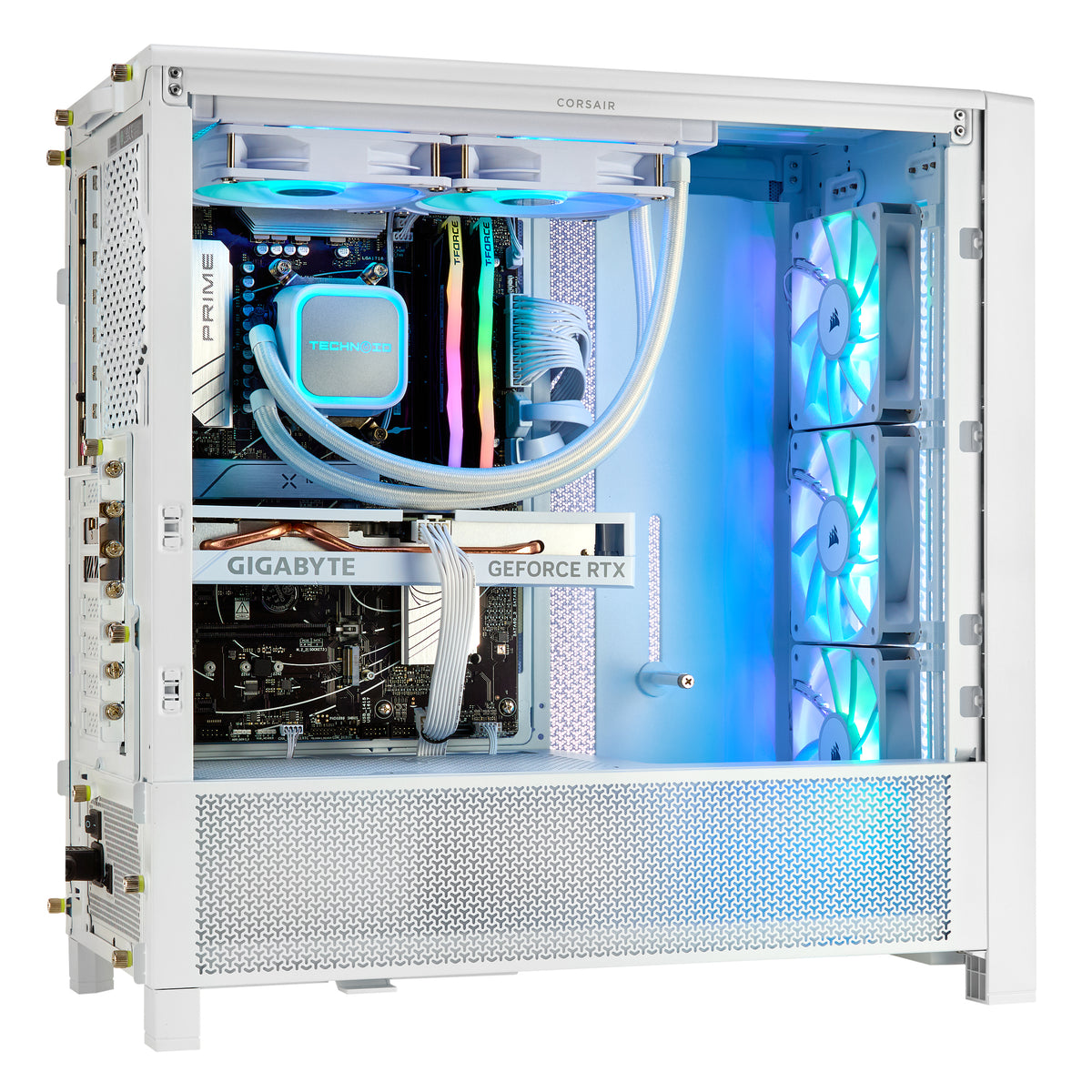 TECHNOID Ultimate Gaming PC - RTX 5080 - AMD Ryzen 7 9800X3D - 64GB DDR5 - 2TB SSD - Win 11 PRO - AI Ready - 850w 80 Plus Gold PSU - VR Compatible - White)