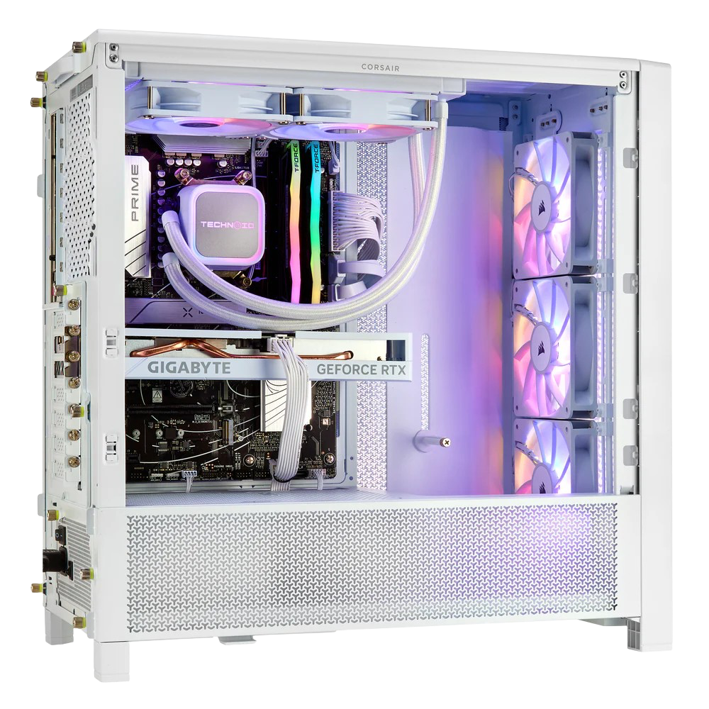 TECHNOID Ultimate Gaming PC - RTX 5080 - AMD Ryzen 7 9800X3D - 64GB DDR5 - 2TB SSD - Win 11 PRO - AI Ready - 850w 80 Plus Gold PSU - VR Compatible - White)