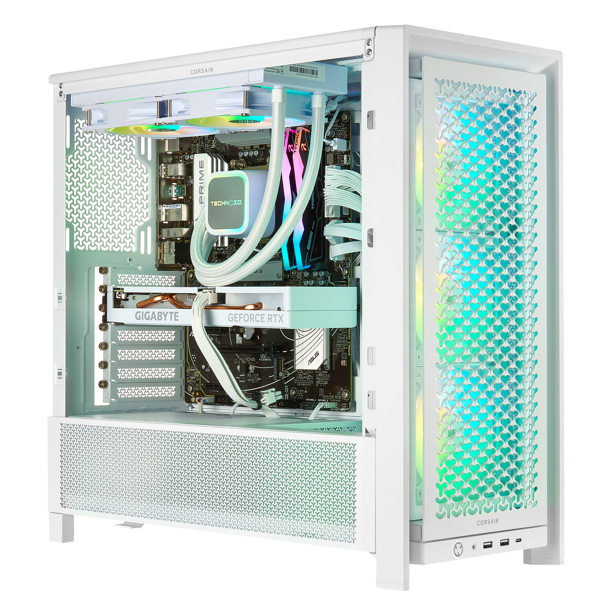 TECHNOID Ultimate Gaming PC - RTX 5080 - AMD Ryzen 7 9800X3D - 64GB DDR5 - 2TB SSD - Win 11 PRO - AI Ready - 850w 80 Plus Gold PSU - VR Compatible - White)