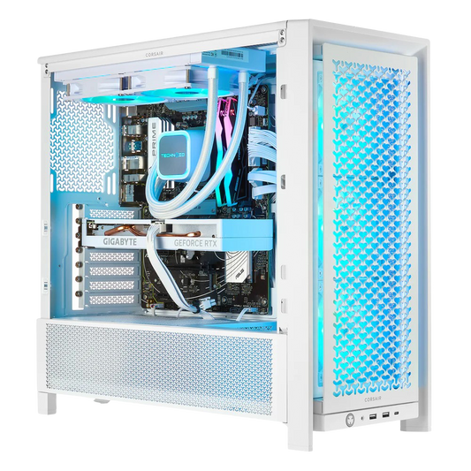 TECHNOID Ultimate Gaming PC - RTX 5080 - AMD Ryzen 7 9800X3D - 64GB DDR5 - 2TB SSD - Win 11 PRO - AI Ready - 850w 80 Plus Gold PSU - VR Compatible - White)